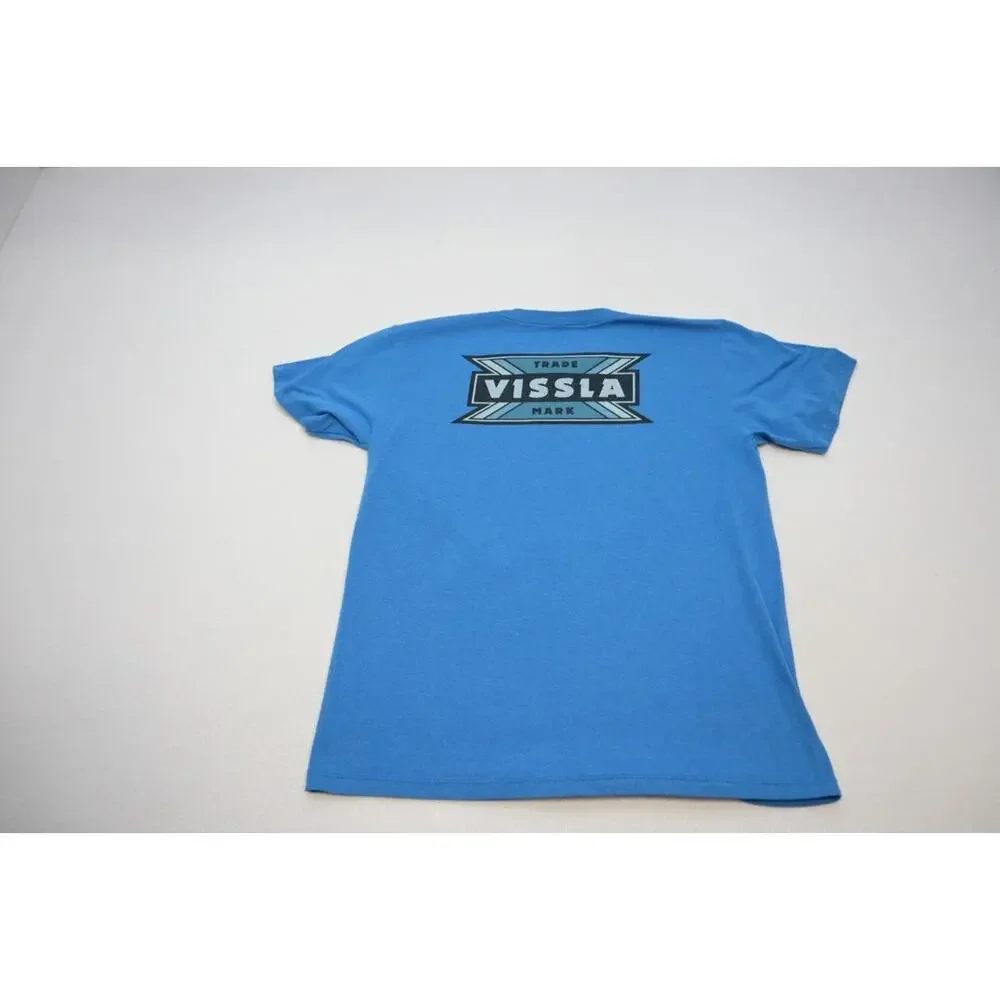 Vissla Tee Shirt Blue Cotton Poly Blend Short‎ Sleeve Boys Size XL